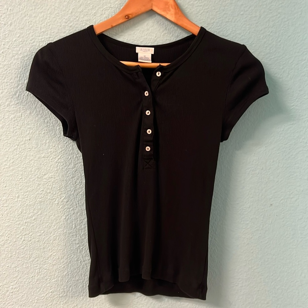 Vintage Aqua Henley T-shirt